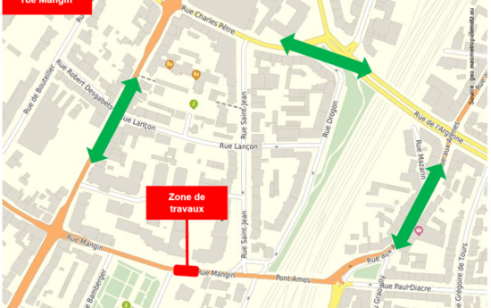 Plan Metz - rue Mangin